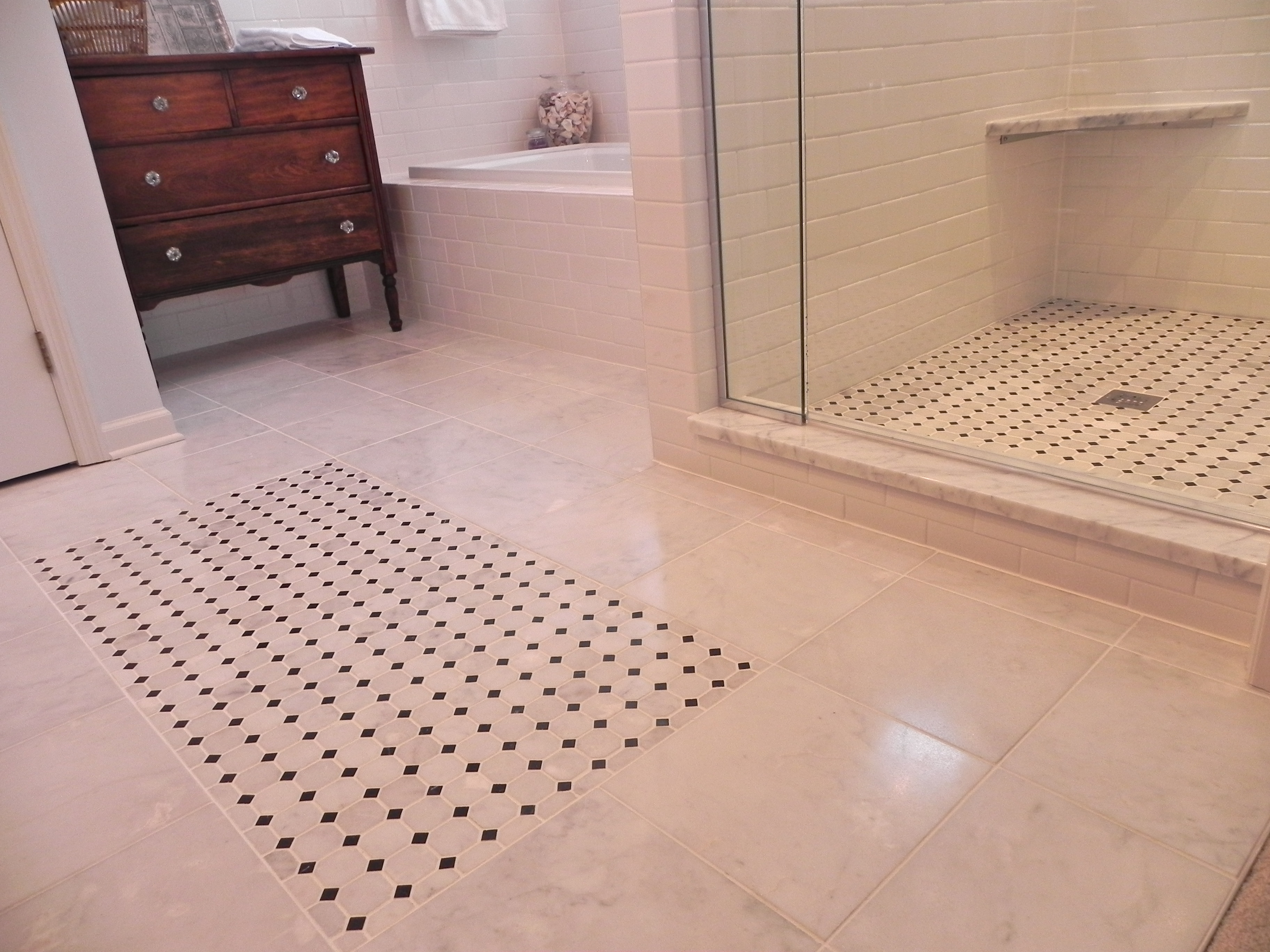 The style of tile flooring