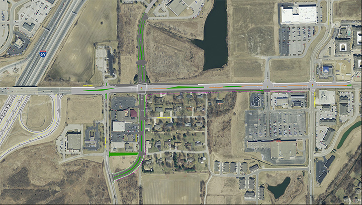 116th Street Widening project proposed east of I-69