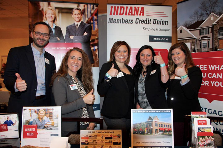 Indiana Members Credit Union team members Thorpe Miller, Gina Terril, Carolyn Jones, Jessica Billman and Stephanie Roesner. (Photo by Amy Pauszek)