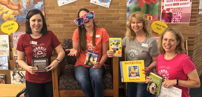 From left, CCPL librarians Dawn Boarman, Elizabeth Essink, Sandy Blackthorn and Beth Weaver are helping run the Summer Reading Challenge. (Submitted photo)