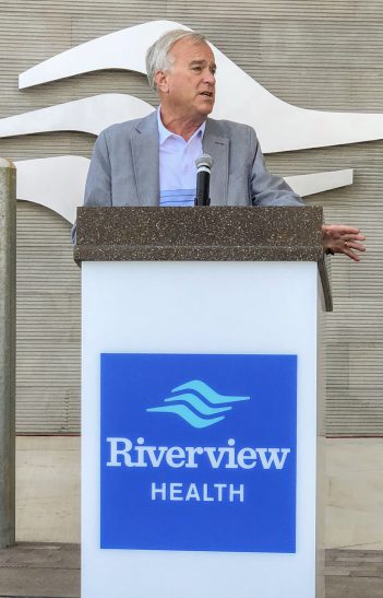 Mayor Andy Cook speaks during ribbon-cutting ceremony of Riverview Health Westfield Hospital. (Photo by Anna Skinner)