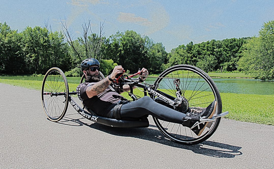 Ricky Raley, a disabled U.S. Army veteran from Westfield, will ride his handcycle, the "Rubber Ducky II," on a 1,500-mile journey to raise funds for the Boot Campaign. (Submitted photos)