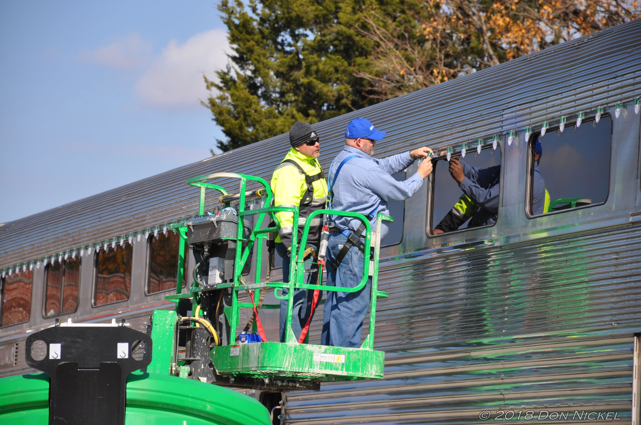 Nickel Plate Express decking the halls by decking out trains