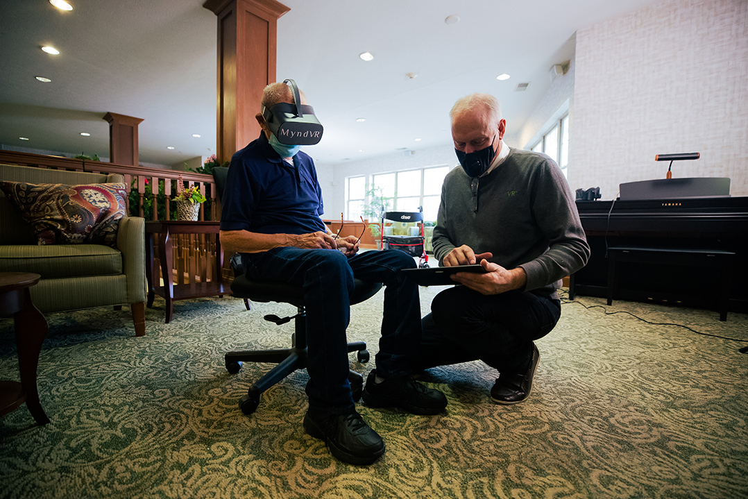 ‘Not finished living’: MyndVR virtual reality technology benefits senior residents at Allisonville Meadows