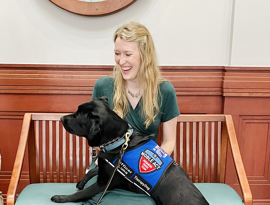 To serve and protect: NobleAct therapy dog is instrumental in deescalating situations, providing comfort